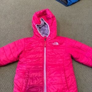 Used North Face Girls Puffy Thin Reversible Coat 4T